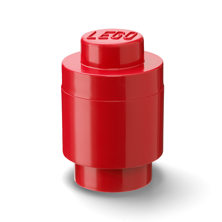 Round Brick 1 Lego Storage - Bright Red