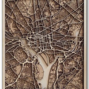 DC Wooden Cut Map