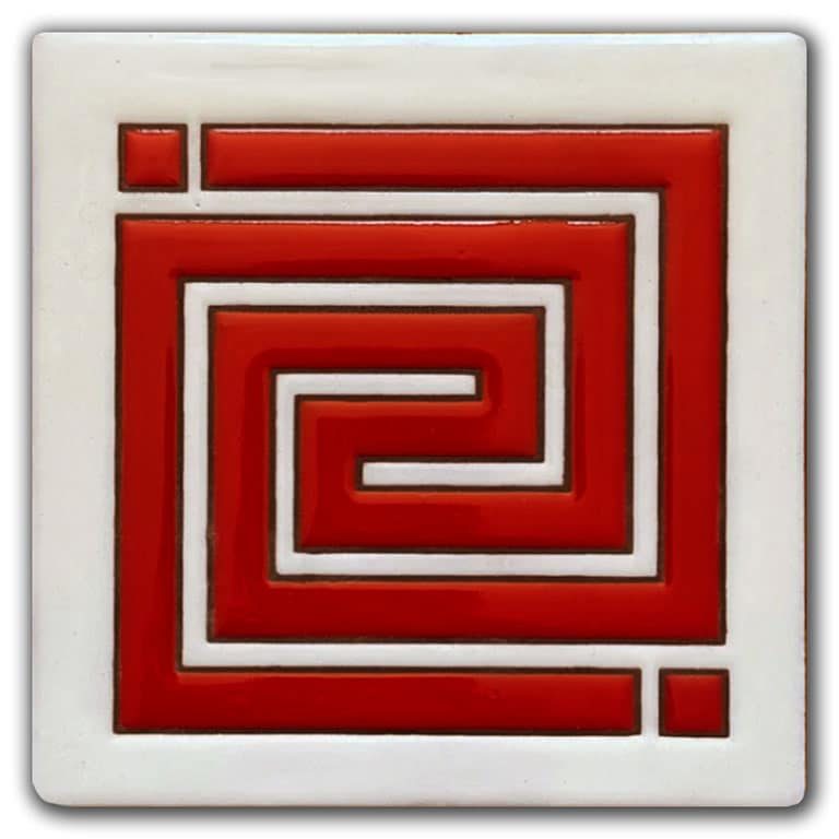170286 Tile 6x6 Whirling Arrow On White