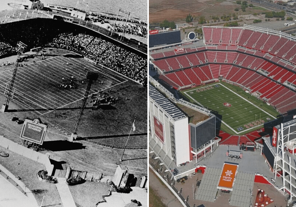 Roosevelt Stadium and Levi's Stadium.