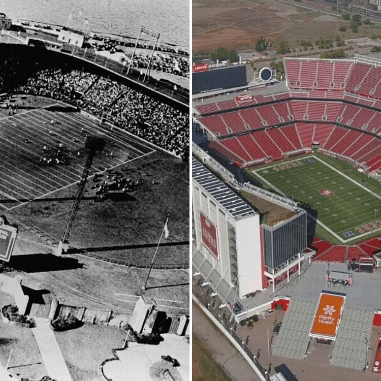 Roosevelt Stadium and Levi's Stadium.