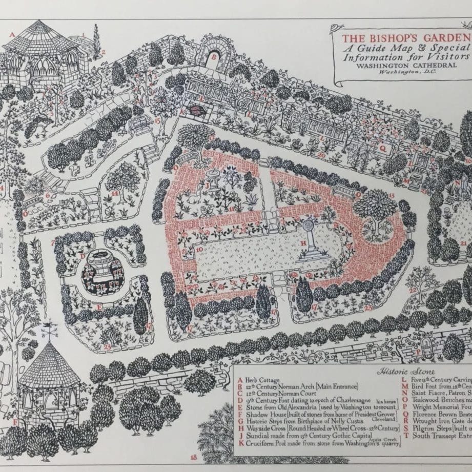 Map of The Washington Cathedral Bishops Garden