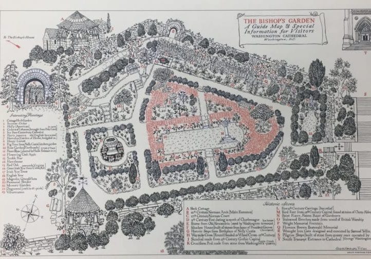 Map of The Washington Cathedral Bishops Garden
